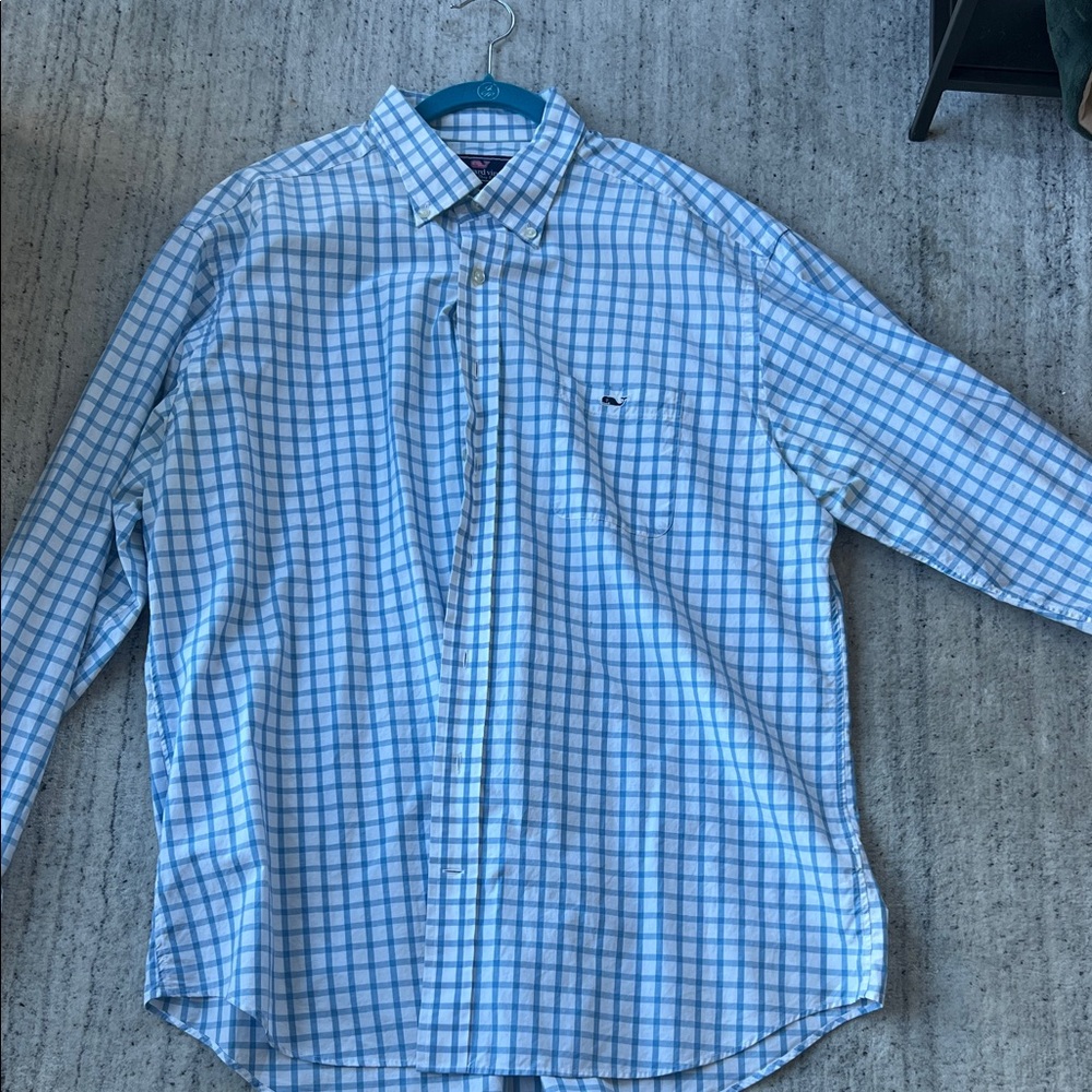 Vineyard Vines Light Blue Plaid Men's Shirt